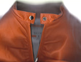 WILSON'S LEATHER Orange Ruched Leather Jacket