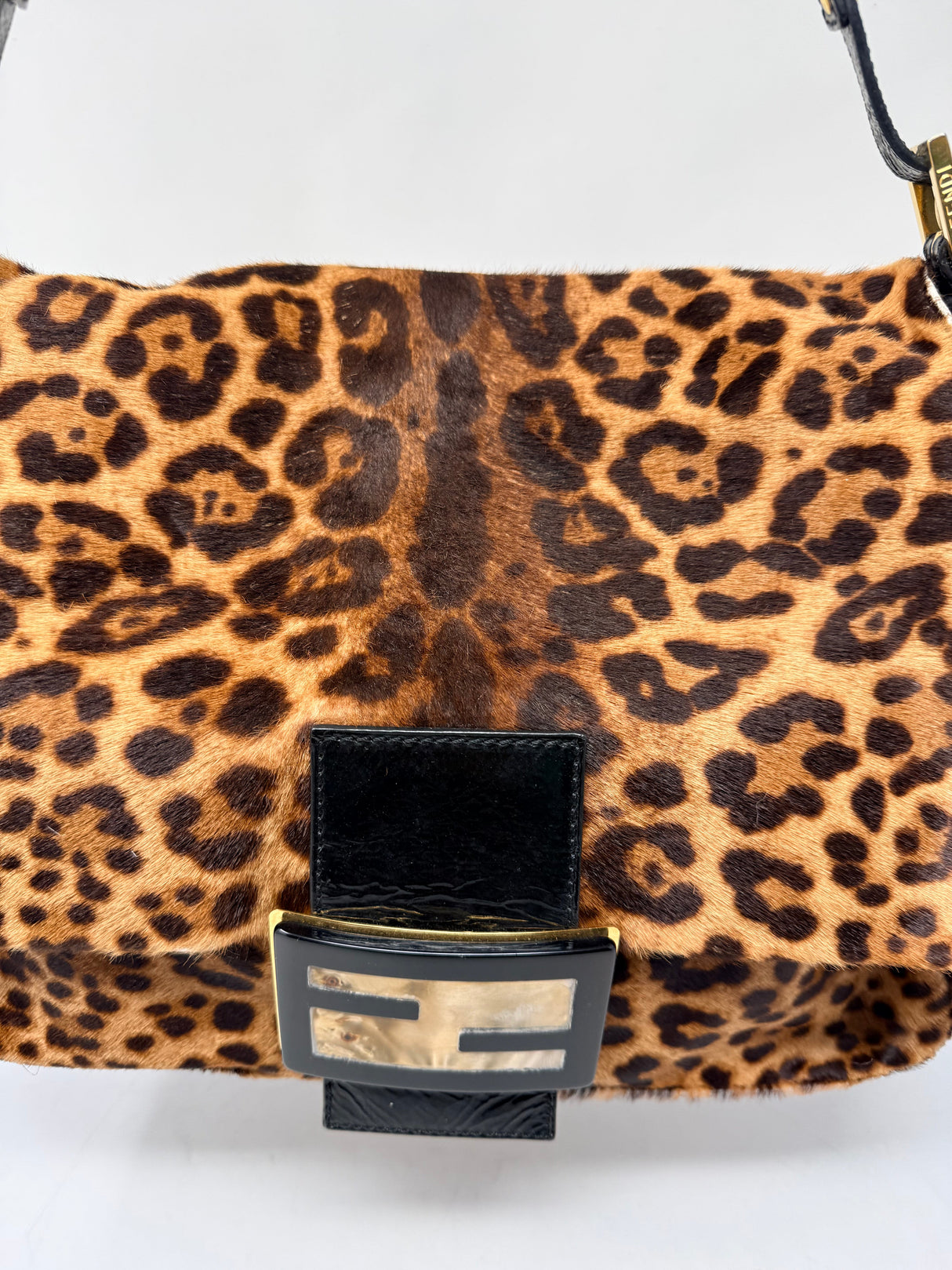 Fendi Mamma Baguette Leopard Print Pony Hair
