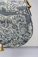 Dior grey toile saddle bag 2