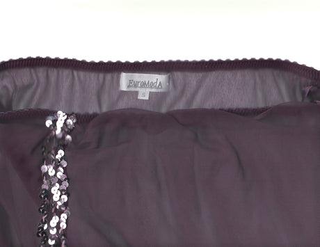 EUROMODA Purple Mesh and Sequin Midi Skirt