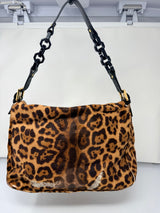 Fendi Mamma Baguette Leopard Print Pony Hair