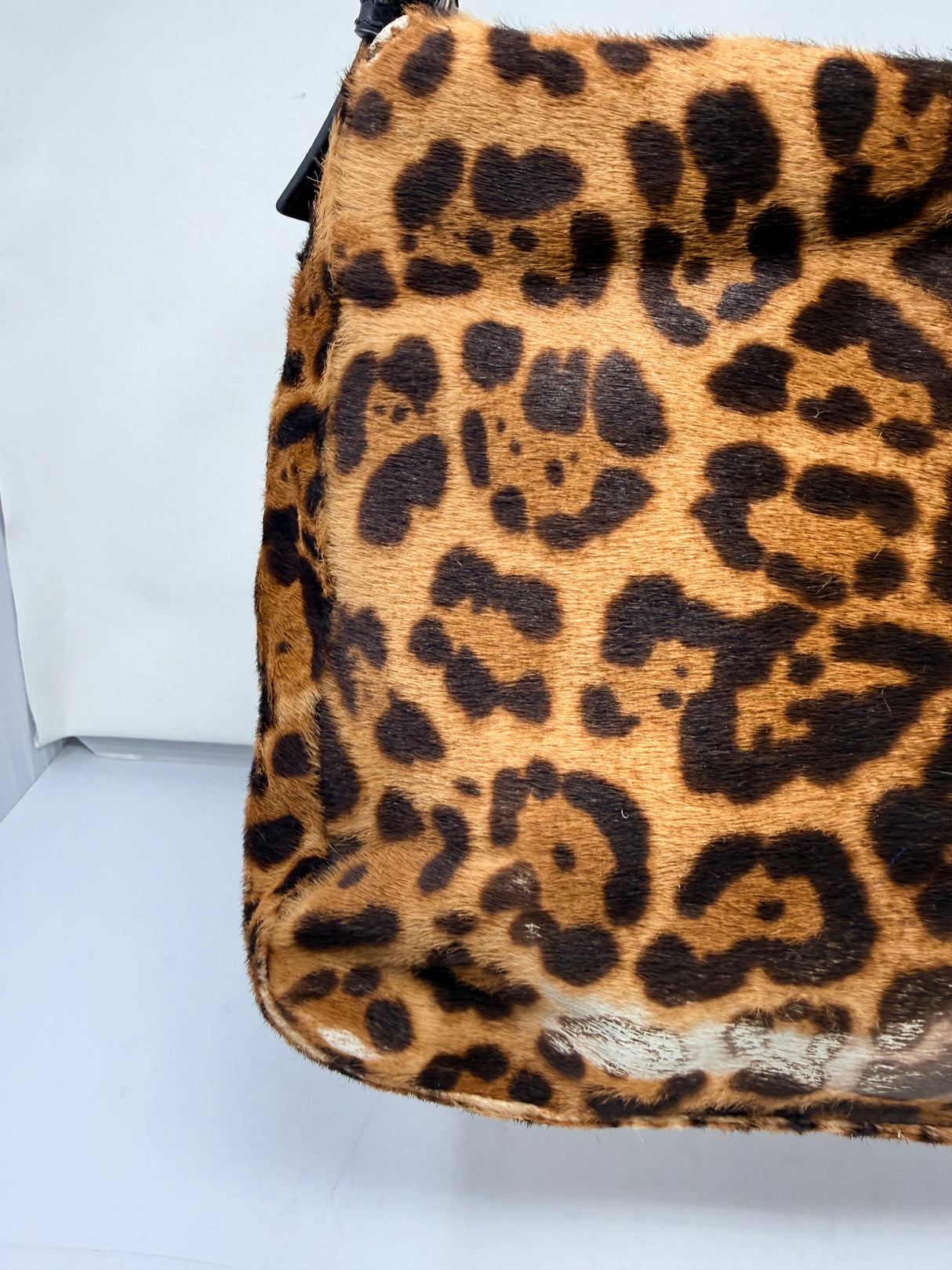 Fendi Mamma Baguette Leopard Print Pony Hair