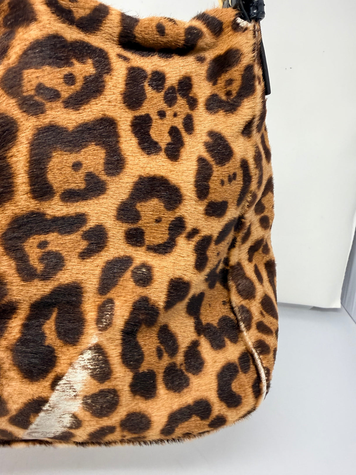 Fendi Mamma Baguette Leopard Print Pony Hair