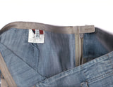 MARITHE FRANCOIS GIRBAUD Light Blue Denim Cargo Midi Skirt