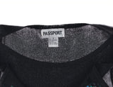 PASSPORT Black Metallic Knit and Sequin Sleeveless Top