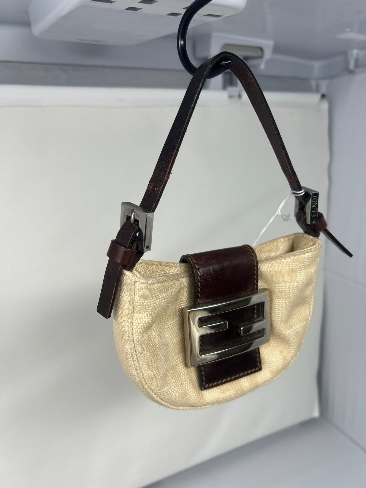 Fendi Mini Croissant Zucca Beige Canvas