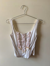 White corset with ruche details