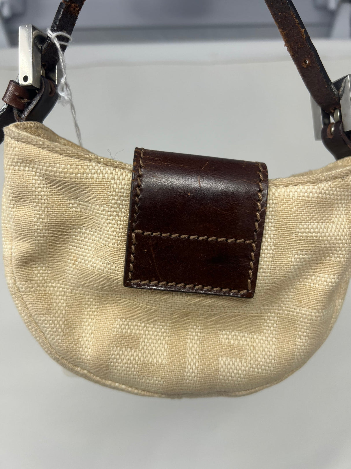 Fendi Mini Croissant Zucca Beige Canvas