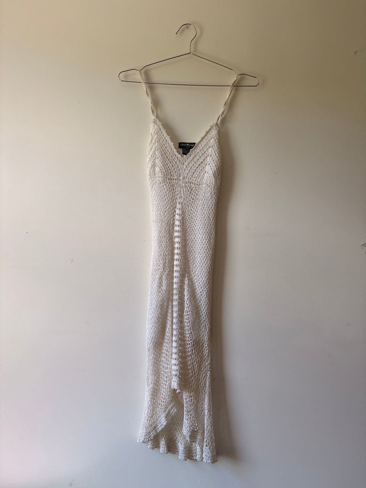 White crotchet dress