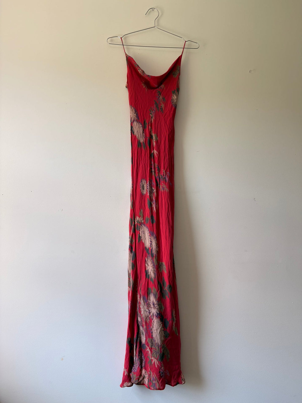 Floral silk slip dress