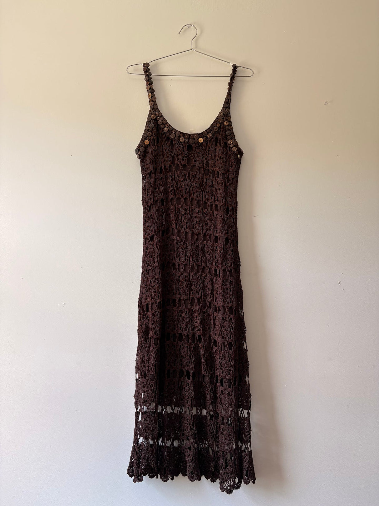Brown crotchet dress