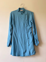 Blue Asian inspired button up dress/top