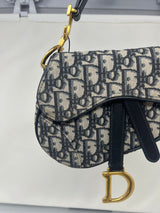 Christian Dior Mini Saddle Canvas Gray