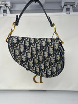 Christian Dior Mini Saddle Canvas Gray