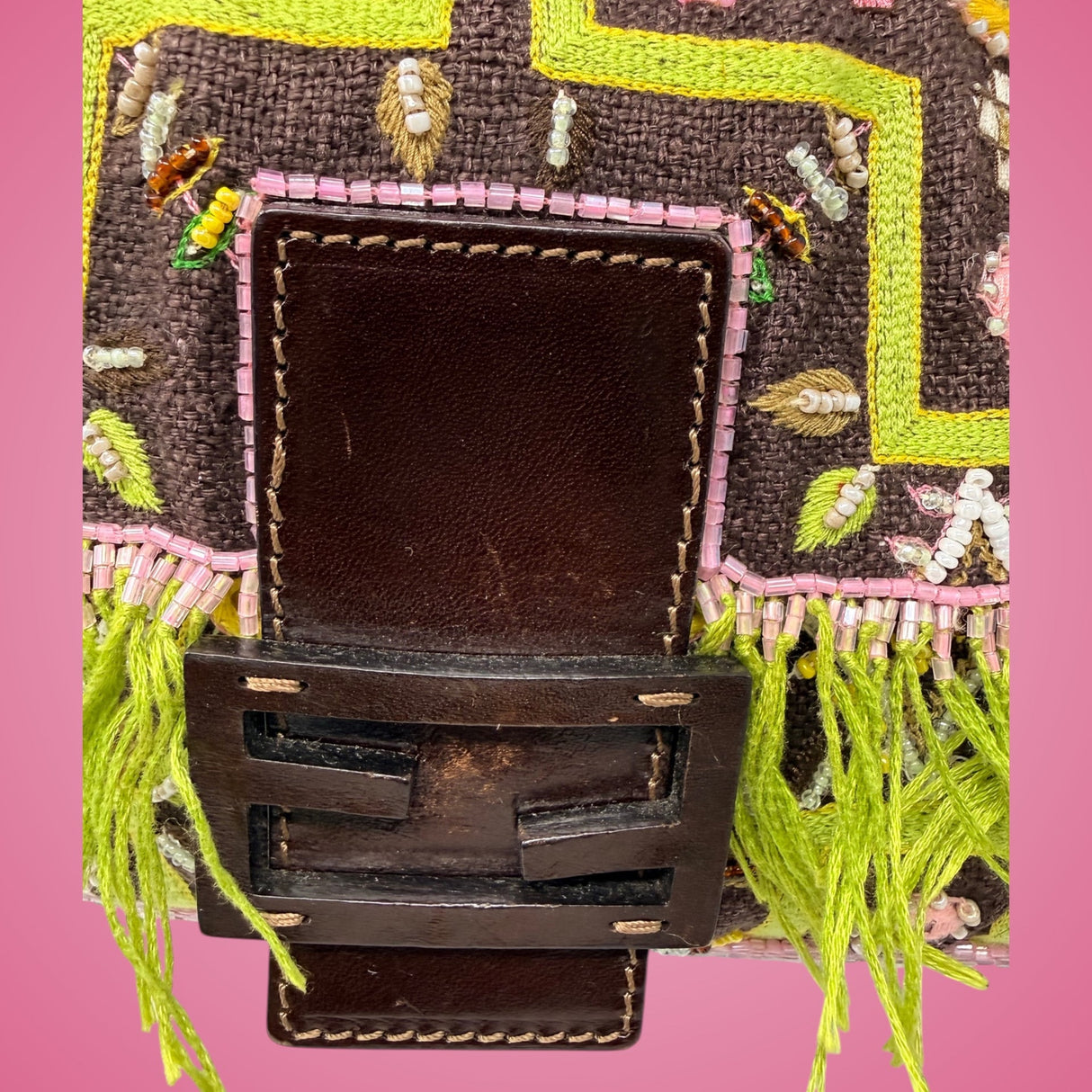 Fendi Baguette Beaded Embroidered with Fringe