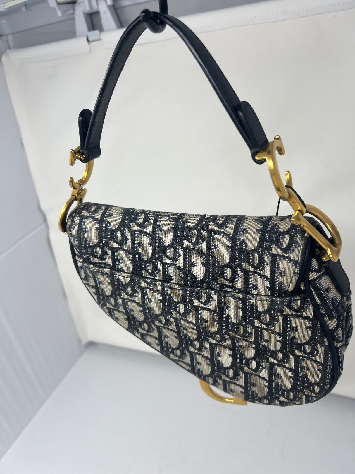 Christian Dior Mini Saddle Canvas Gray