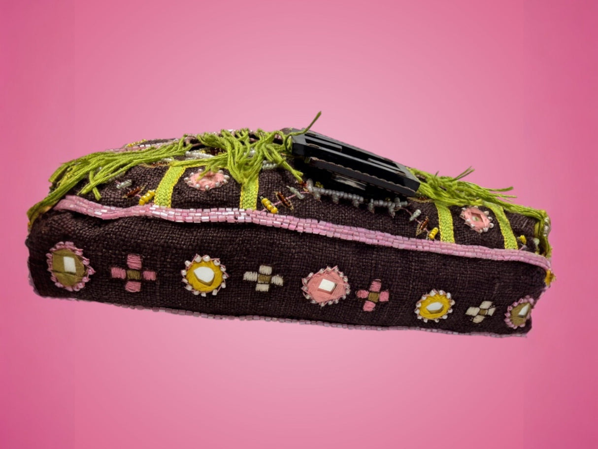 Fendi Baguette Beaded Embroidered with Fringe