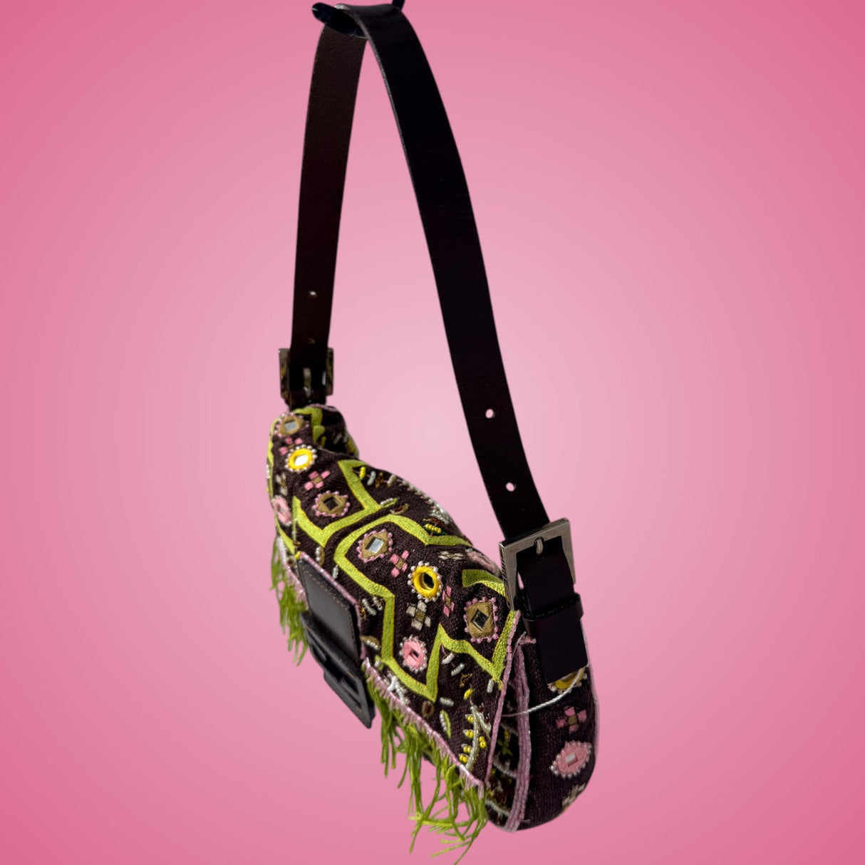 Fendi Baguette Beaded Embroidered with Fringe