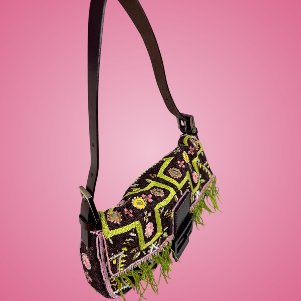 Fendi Baguette Beaded Embroidered with Fringe