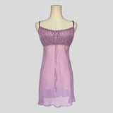 Milkmaid lace trim slip dress in purple
