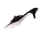 VIA SPIGA Black Leather Macrame Kitten Heels US 9.5