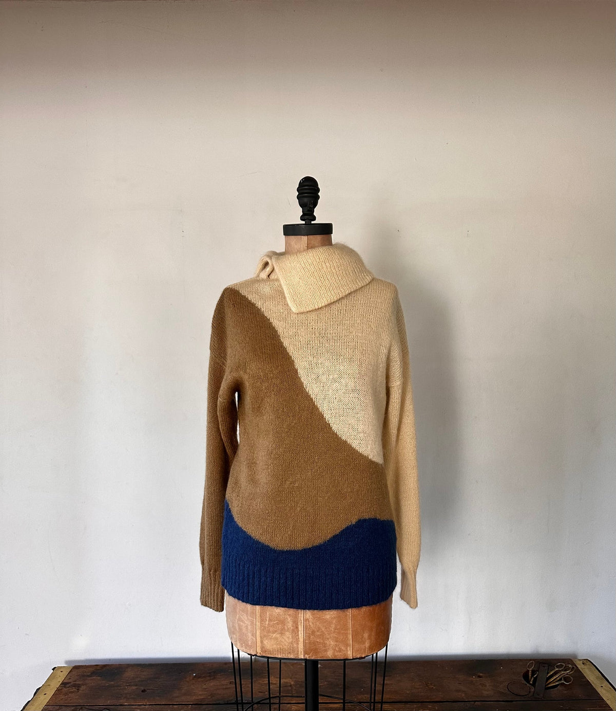 Christian Dior	Mohair and Wool Wavy Mock Neck