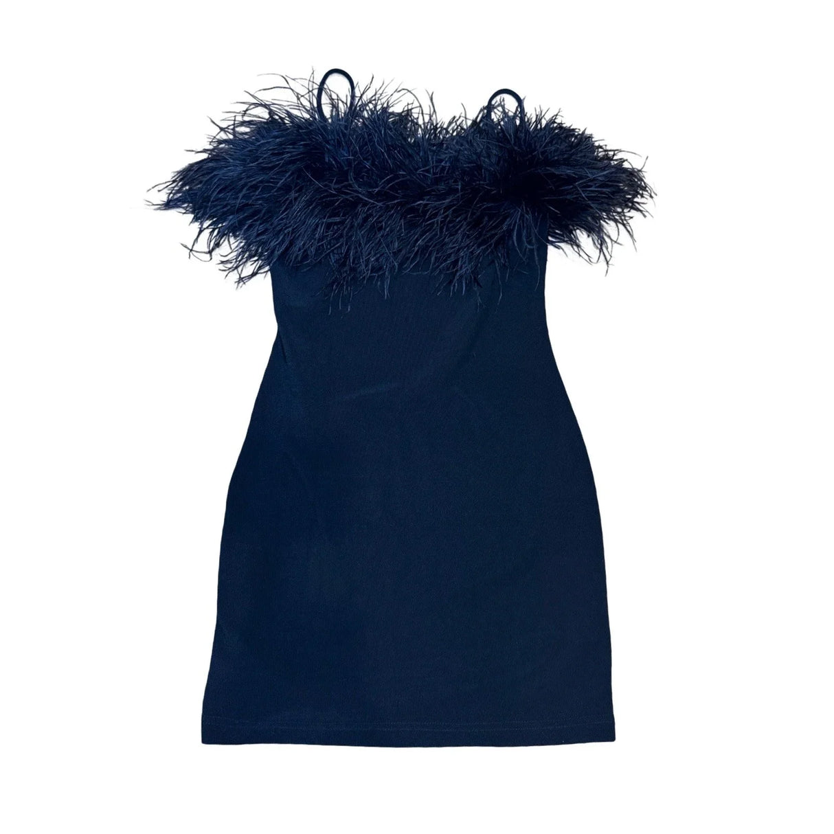 Feather Mini Black Dress
