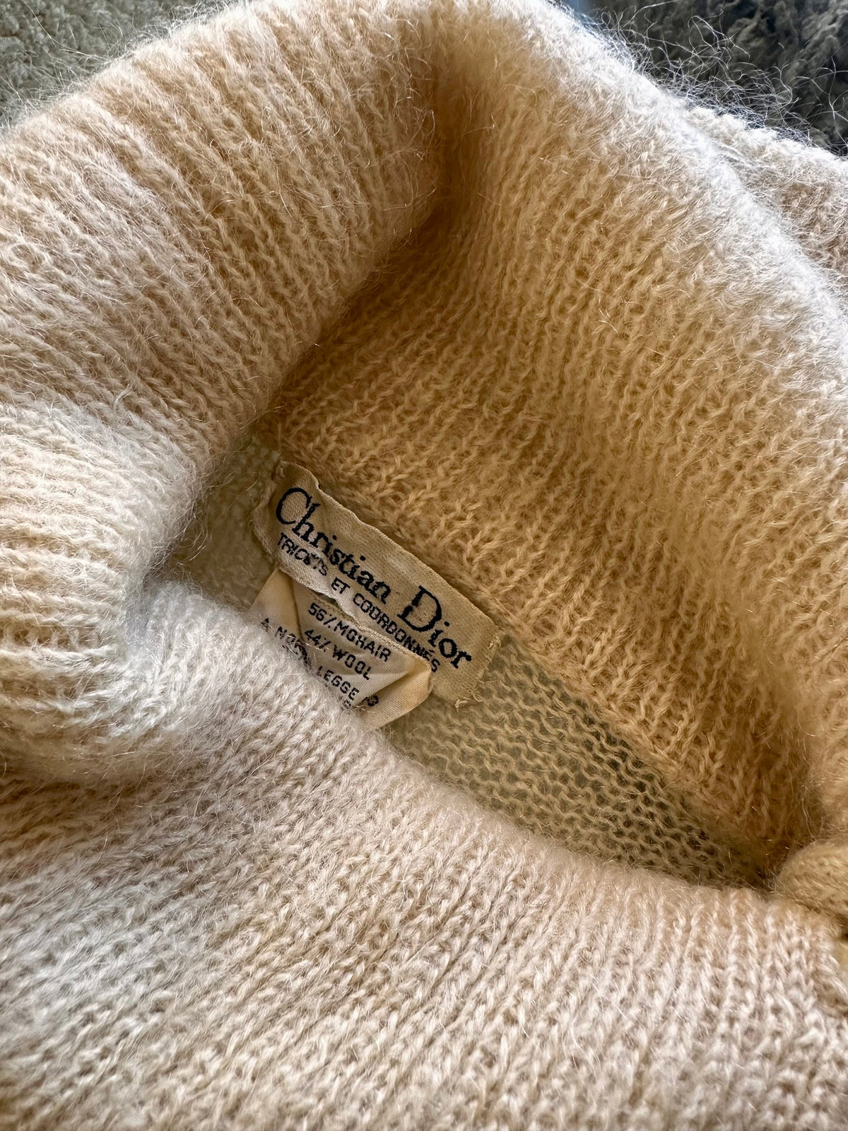 Christian Dior	Mohair and Wool Wavy Mock Neck