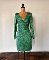 Ungaro Green embossed Ruched Dress