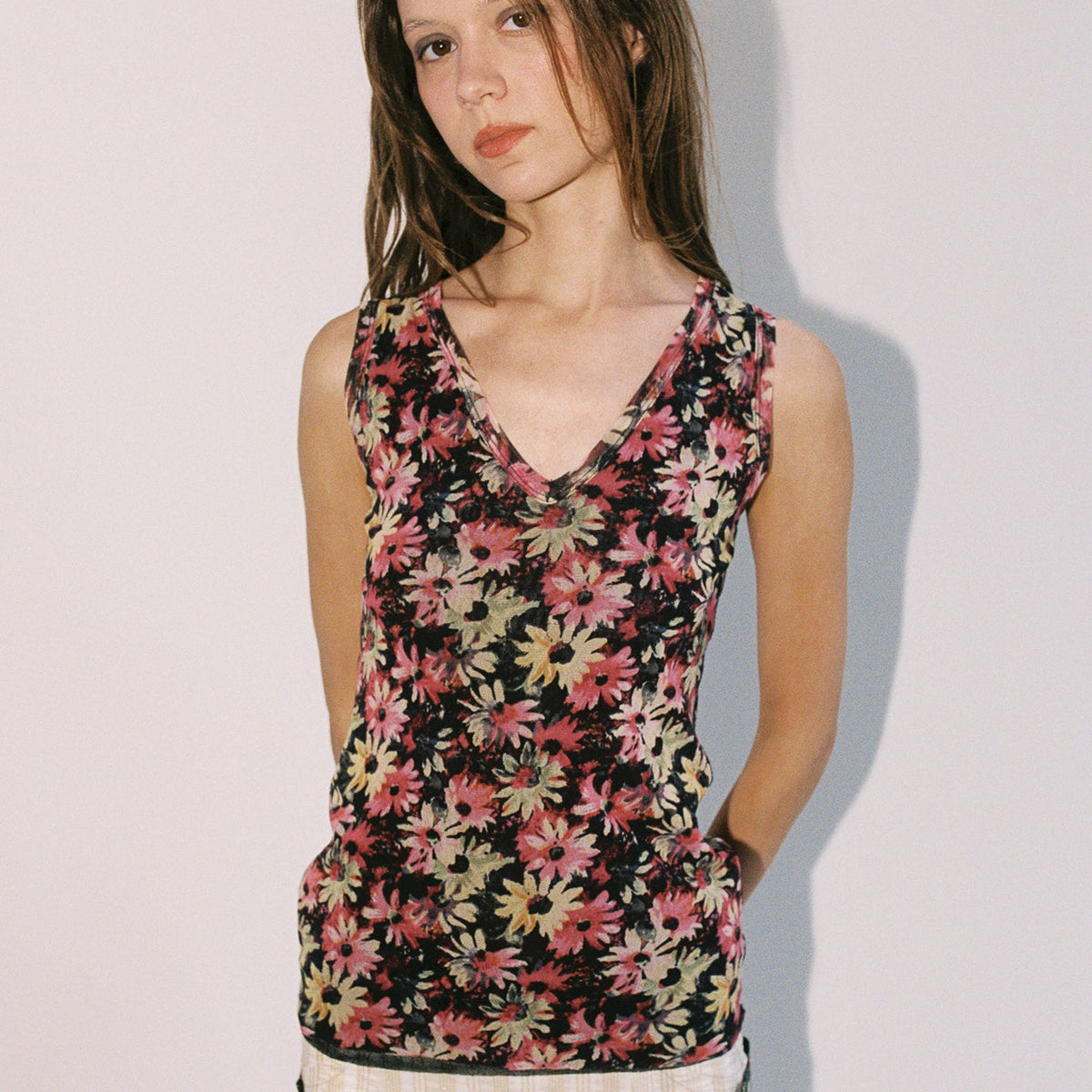 JPG Mesh Floral Tank