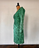 Ungaro Green embossed Ruched Dress