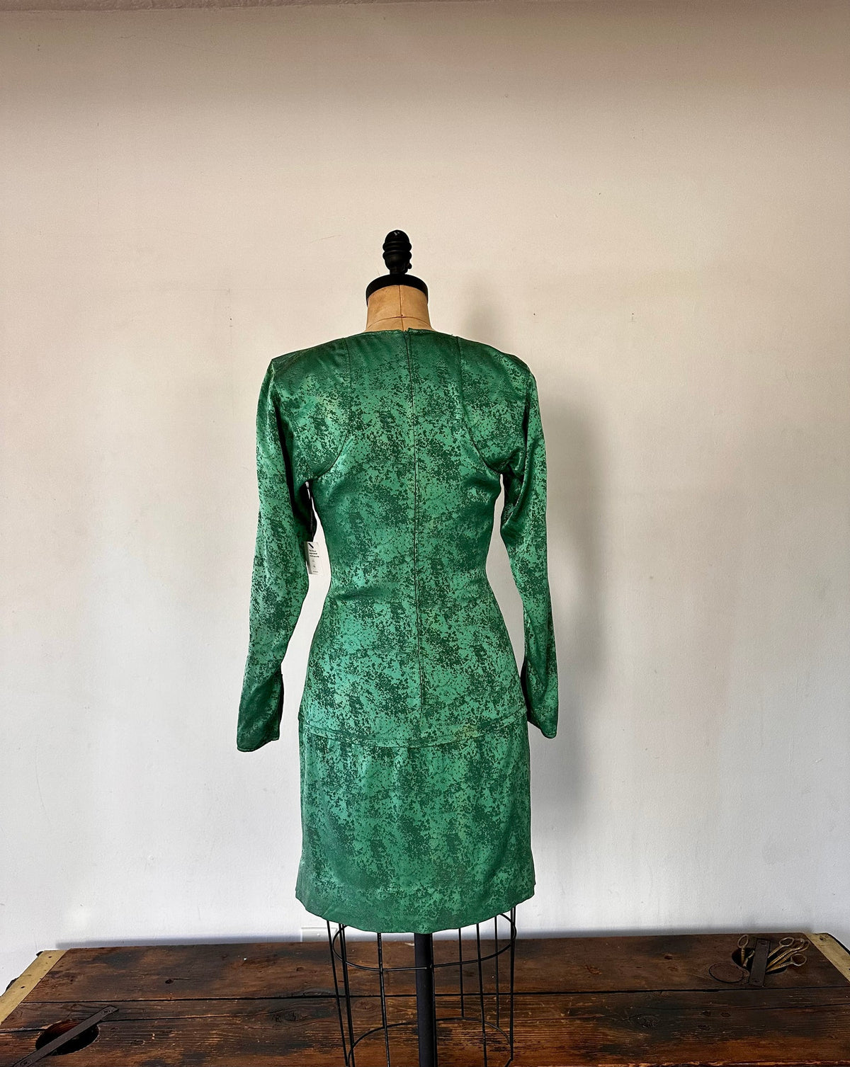 Ungaro Green embossed Ruched Dress