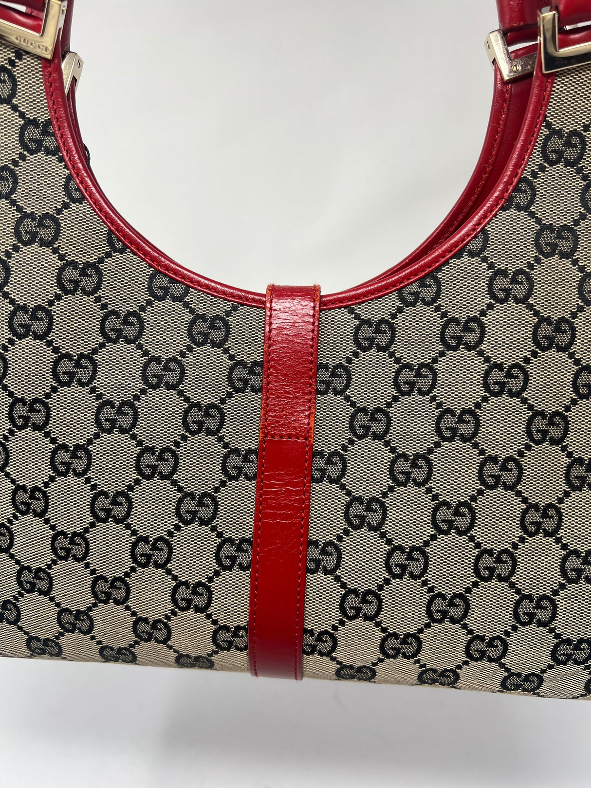 Gucci Jackie Small Red GG Canvas Shoulder Bag