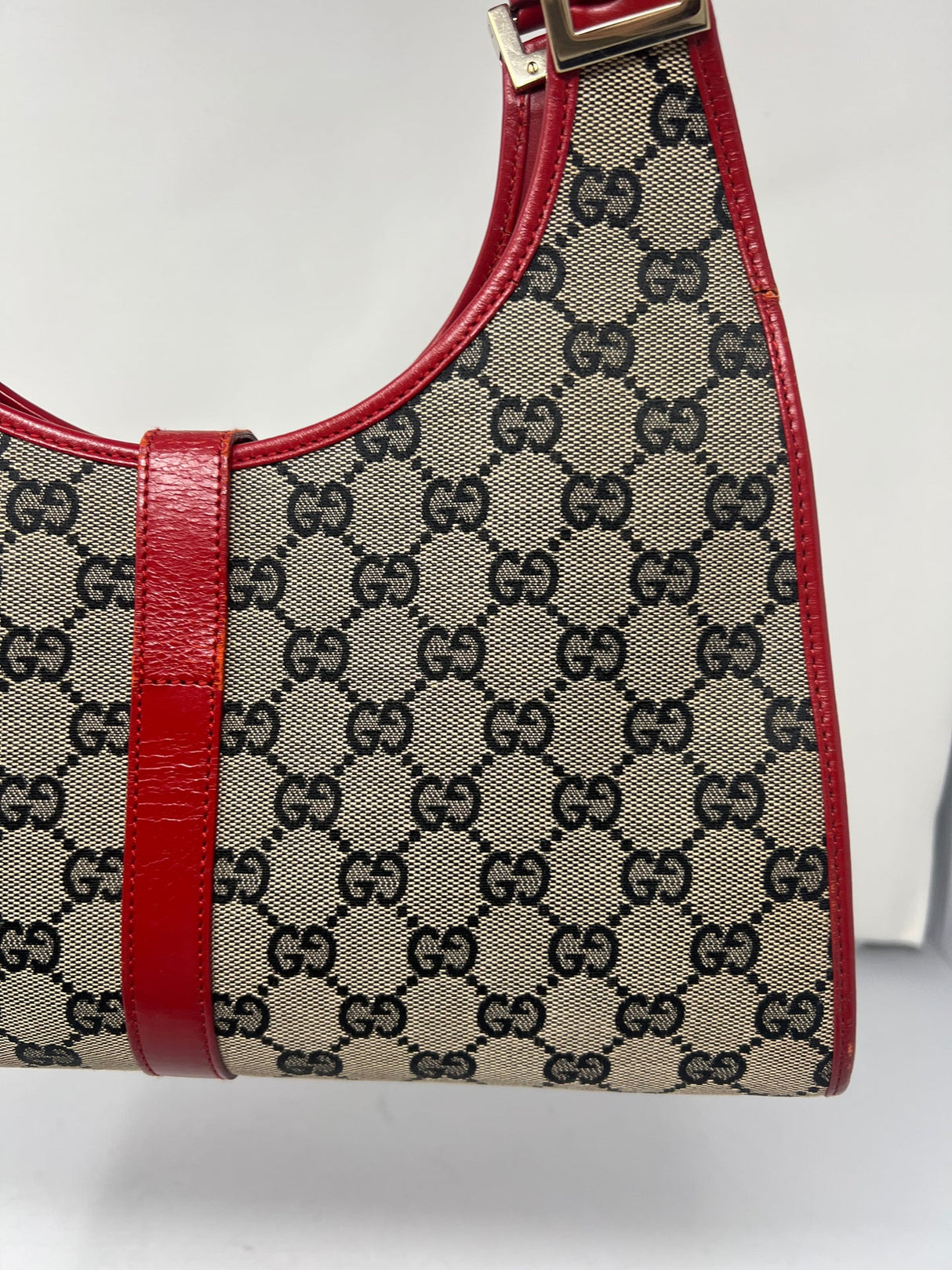 Gucci Jackie Small Red GG Canvas Shoulder Bag