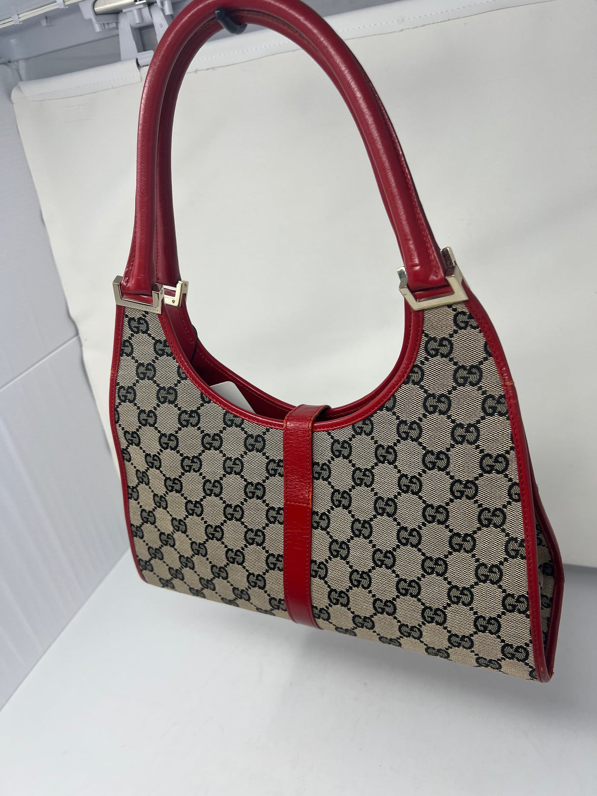 Gucci Jackie Small Red GG Canvas Shoulder Bag