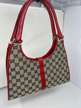 Gucci Jackie Small Red GG Canvas Shoulder Bag