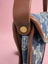 Celine Poulbot Blue Paris Macadam Canvas Shoulder Bag