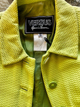 Versus Chartreuse Chevron Short Sleeved Blazer
