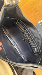 Fendi Navy Wave Buckle Hobo Bag