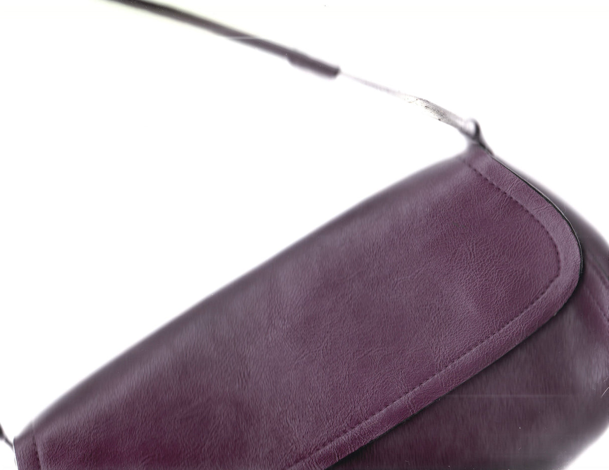 BUENO Purple Leather Shoulder Bag