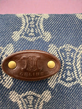 Celine Poulbot Blue Paris Macadam Canvas Shoulder Bag