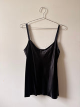 Black silk slip top