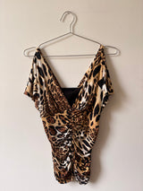 Animal print y2k cache top
