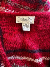 1980 Christian Dior	Rouge Plaid Mohair Vest