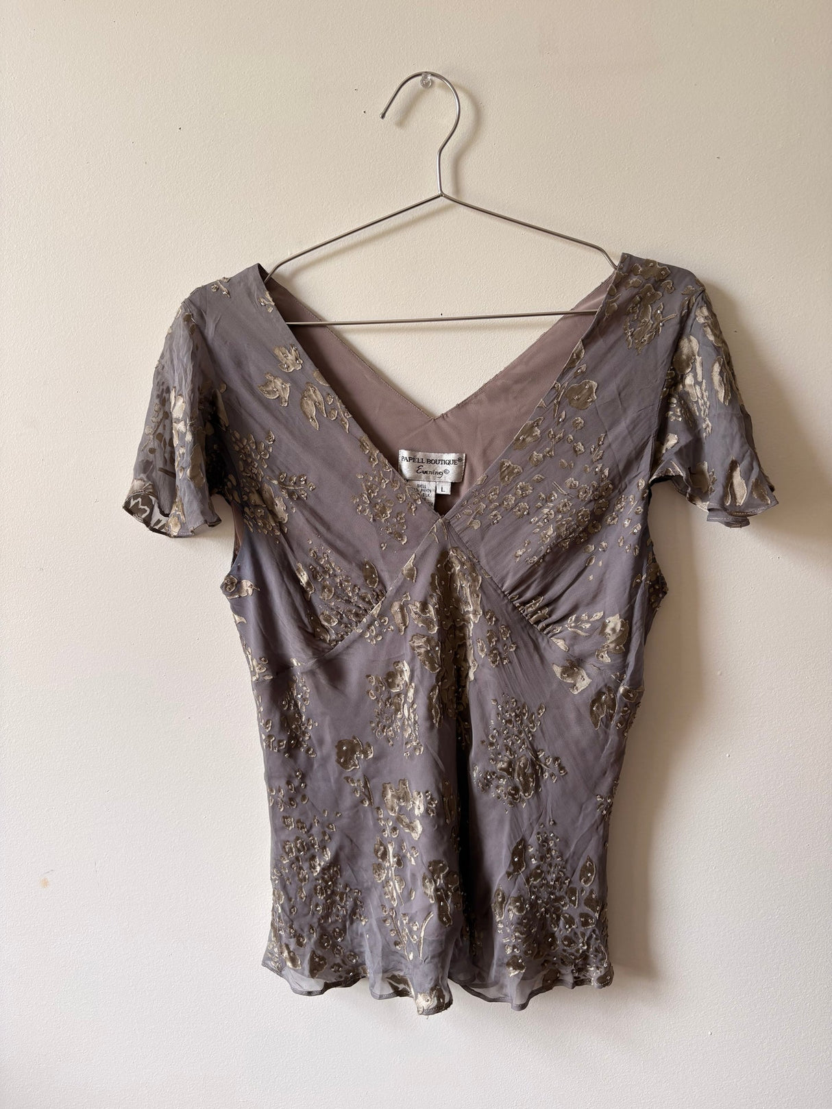 Silk blend floral blouse