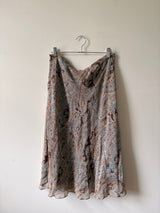 Silk paisley midi skirt