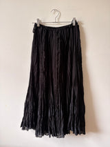Black sheer and lace maxi skirt