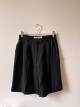 Black wool Bermuda shorts