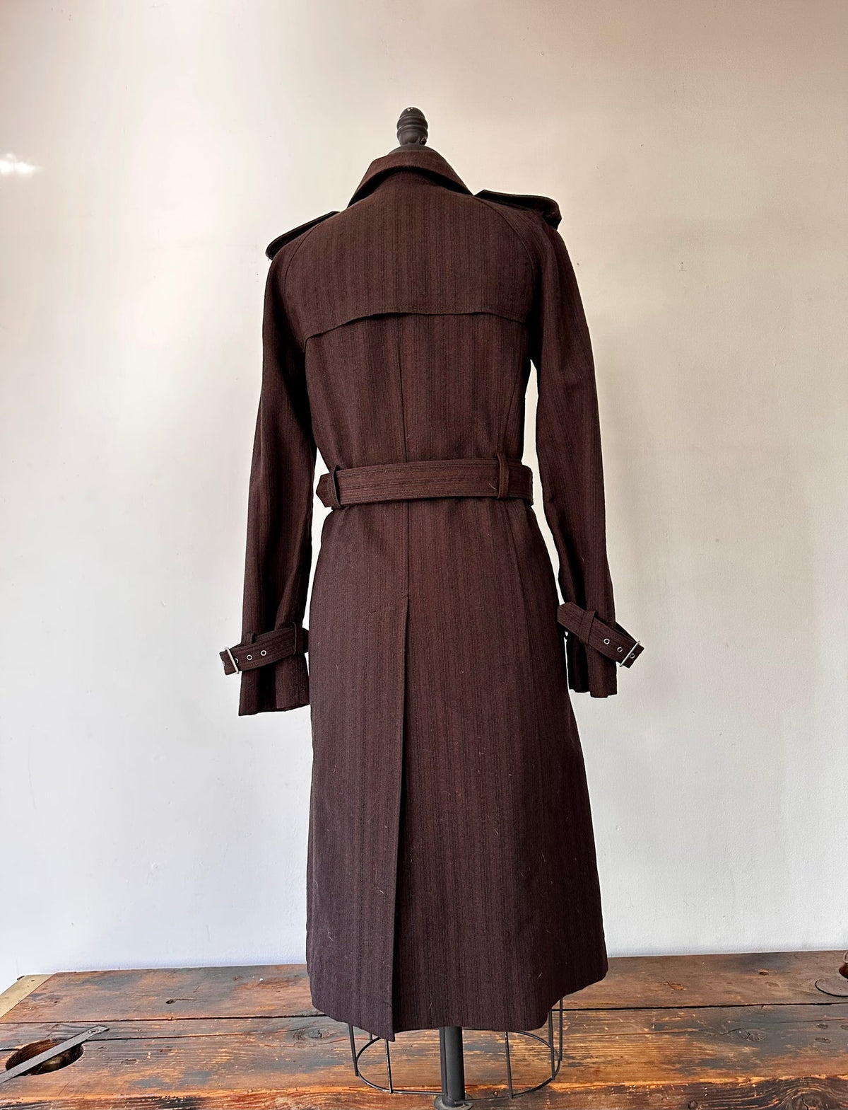 2005 AW	 Junya Watanabe Comme de Garcon Pinstripe Double Breasted Trench
