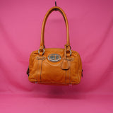 Christian Dior Orange Leather Top Handle Bag